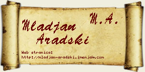 Mlađan Aradski vizit kartica